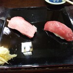 朝市寿司 - 大間本マグロ　大トロ＋赤身