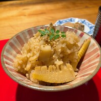 賛否両論 名古屋 - Dinner﻿おまかせコース﻿ 6900円
                    焼きタケノコの混ぜご飯﻿