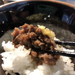 挽肉と米 - オンザライスで頂く