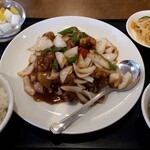豫園飯店 - 黒酢酢豚　大盛り食事セット