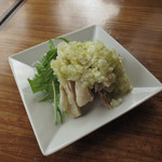 點 みやざわ - 點みやざわ＠蒸し鶏の葱ソース 480円