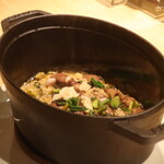 RISTORANTE IL NODO - ストウブ鍋で炊き上がりのリゾットのプレゼンテーション