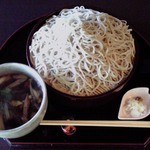 花月庵 れん月 - 鴨せいろ+大盛り、薬味に柚子胡椒がついてきます