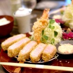 epais - タローポークの特選ロースカツ定食3870円+海老フライ840円