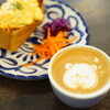 カフェデルソル - 料理写真:トロトロたまごサンド (￥400)、カフェラテ (￥500)