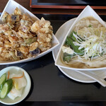 月心庵 - ミニニラ玉きしめんとミニかき揚げセット♬たぶん､1850円(税別)