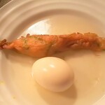 あさひや - ねぎ揚げ、玉子