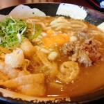手打ちうどん 団平 - 温玉とり天カレーアップ