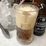 ゆたか食堂 - また別日。ホッピー黒のみ250円。ホッピーだけを呑みきったのって人生初（笑）