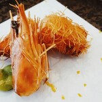 Sousaku Kappou Norisue - 自家製セミドライトマトを挟んだ天使の海老カダイフ巻き