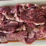 一や - 国産カルビ　398円／100g
自宅で味付け