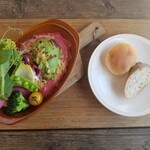 RK GARDEN  - Avocado Vegan Gratin with Beet and Chickpea Cream – Served with Bread