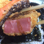 わ楽 - ハムカツにソースちょいがけ