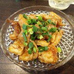 金町製麺 - ホルモンニンニク炒め