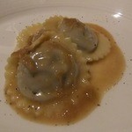 エノテカ・ラ・リコルマ - 2012/09森町小竹さんの比内地鶏の内臓を詰めたラビオリ