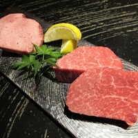 銀座 山科 - 和牛厚切りタン＆和牛ヒレステーキ