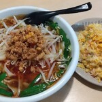 台湾料理 百味鮮 - 夜セット『 台湾刀削麺 （ 麺大盛 ）』＋『 炒飯 』