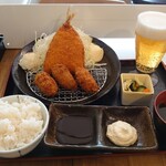 GocchoSun  - 三陸産牡蠣とアジフライ定食(820円)