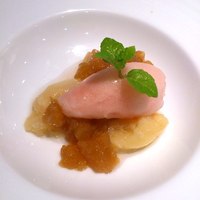 イタリア料理 スペランツァ - 白桃のコンポート　紅茶のジュレ