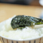 鶏番長 - 海苔をスープに浸して白米を食べる・・・最高☆