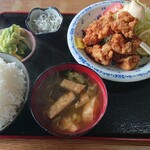 喜隆 - 唐揚げ定食ご飯大盛り