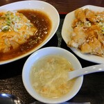 紅福酒家 - 選べる油淋鶏ランチ、天津飯選択(税込1,012円)