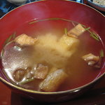 野花カフェ - 芋がら入りの味噌汁