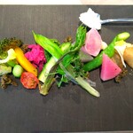 Cle4 - 野菜[ｱｽﾊﾟﾗ、うこぎ、うるい、紅芯大根、ｶﾘﾌﾗﾜｰ
      　　　金魚草、ｸﾚｲｼﾞｰﾋﾟｰ、こしあぶら、こごみ
      　　　小芋、ｺﾘﾝｷｰ、新ごぼう、大根、ﾌﾟﾃｨﾄﾏﾄ