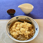 大谷酒造 - この日の昼食は、玉子とじそばで〆る。麺の量は 40g/人。