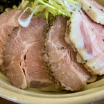 麺や 真登 - どろ煮干しつけ麺チャーシュー1230円+大盛り100円