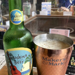 小田原 かまぼこ発祥の店 うろこき - じねんじょ棒&今月のビールセット1300円税込、ビールは季節のビールでこの日はEnoshima Beerだった。