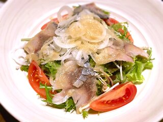 Warayakiya - (ｺｰｽ)【冷菜】レア〆鯖と和野菜のサラダ　2021.3.24