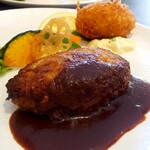のりぃ野ダイニング - 特製ハンバーグランチ カニクリームコロッケトッピング