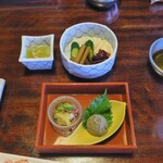 かに道楽 - かにみそと香の物