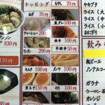 山小屋 宮崎駅前店 - トッピング一覧