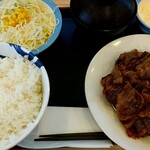 松屋 - 焼肉W定食特盛(960円)