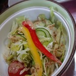 日光寿司 - サラダのアップ。
      ごまドレッシングで味付けされております。