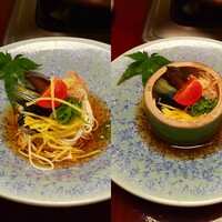 岡半 - お昼のコース 前菜の豆腐素麺