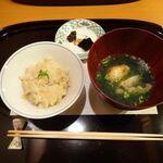 せき根 - お食事 筍御飯 アオサのお吸い物