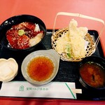 富岡ゴルフ倶楽部レストラン - 漬けマグロ丼と鶏天定食 (1,870円・税込)