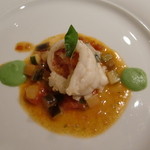 ape - ロブスターのソテー　　　　カポナータソース添え