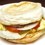 ブルースカイ - ハンバーガー！広告の写真です。