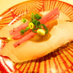 Sushidokoro Nagoyakatei - 桜鯛の梅ごぼう握り梅肉のせ　３０８円（税込）のアップ【２０２１年３月】