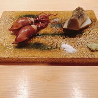 鮨 さかい - ★9.5富山湾ホタルイカ★9.5唐津のあわび