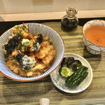 季節料理 こじま - えび玉ねぎのかき揚げ天茶漬け