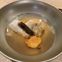 紀尾井町 三谷 - 鰆 このこ 昆布の餡掛けスープ