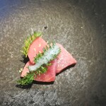 La Brianza - 長崎県対馬産55キロまぐろ中トロ少しスモークカルパッチョ。わぁ～とろける～♡(≧▽≦)おいしい、いただけた機会ありがとうございます☆