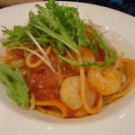 イタリアン食堂　みくに荘 - 小海老と水菜のトマトパスタ　お連れ様の！