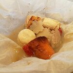 リストランテKubotsu - 古処鶏とさつま甘海老　季節野菜のボリートミスト（2021.4）