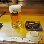 魚貞 - 生ビール ＆ 付き出し